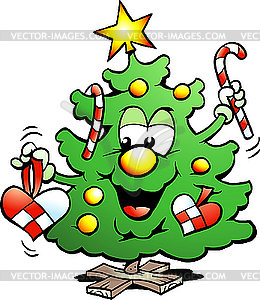 Happy Christmas Tree - vector clipart