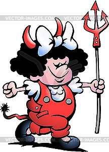 Red Devil Girl - vector clipart