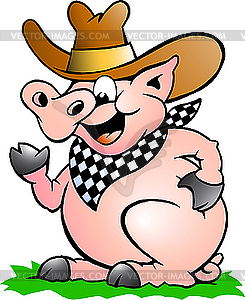 Pig Chef that Welcomes - vector image