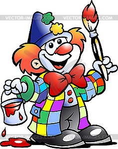Painting Clown - vector clipart / vector image
