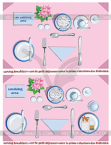 Serving table for breakfast - vector clip art