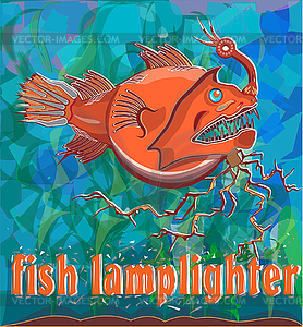 Fish  lamplighter  - royalty-free vector image