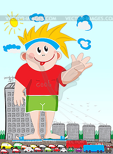 City boy  - color vector clipart