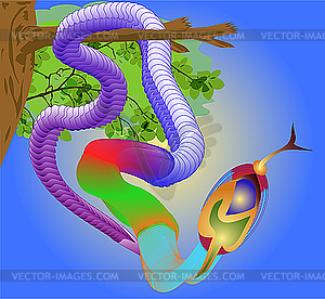 Tropical snake - stock vector clipart