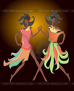 Dancing in the night - vector clip art