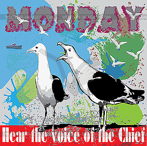 Seagulls - vector clipart