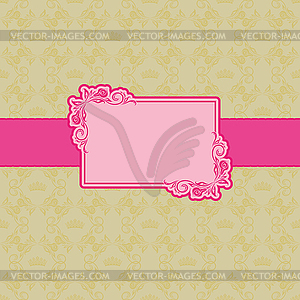 Template frame design for greeting card  - color vector clipart