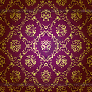 Бесшовный цветочный узор-дамасцировка - стоковый векторный клипарт