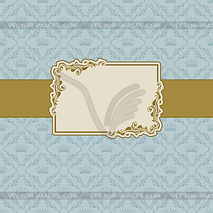 Шаблон с рамкой для поздравительной открытки - стоковый клипарт