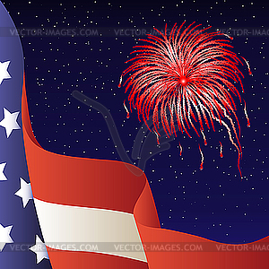 4th of July. American flag - vector clip art