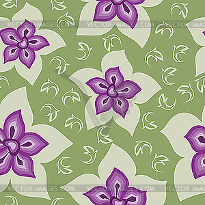 Seamless flower pattern - vector clip art