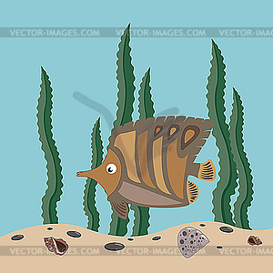 Brown fish - vector clipart