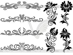 Horizontal decoration elements - vector image