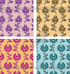 Seamless floral patterns - vector clipart