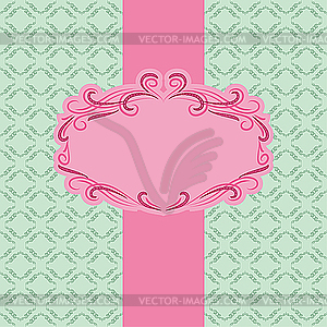 Design for greeting card with frame - vector clipart