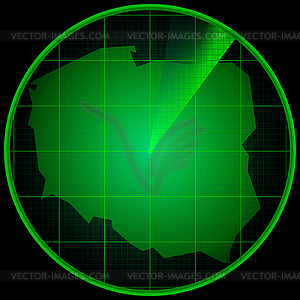 Экран радара с силуэтом Польши - клипарт в формате EPS