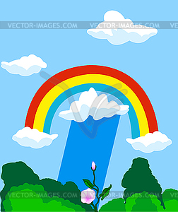 Naturе background with rainbow - vector clipart