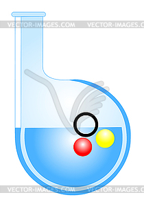 A flask with balls - vector clip art