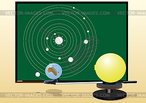 School board and Tellurion - vector clipart