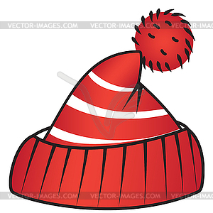 Beanie with pompom - vector image