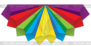 Colored volumetric arrows - vector clip art