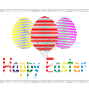 Striped easter eggs - vector clipart