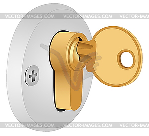 The key in the lock - vector image