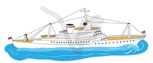 Big white ship - vector clipart