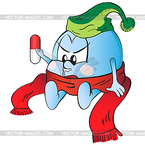 Cartoon sick man - vector image