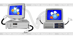 2 lovered computers - vector clipart