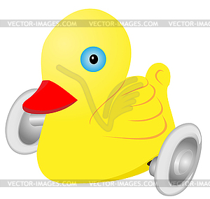 Children`s toy duckling - vector clipart