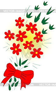 Bouquet with bow - vector clip art