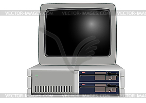 Old computer - stock vector clipart