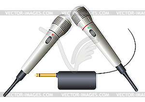 Two wireless microphones - vector clipart