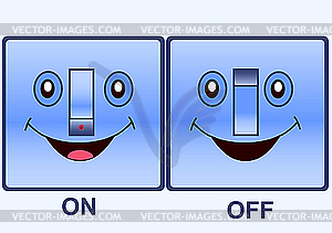 Funny electric switch - vector image