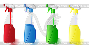 Бутылочки моющего спрея - изображение векторного клипарта