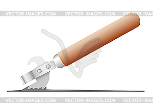 Can opener with rupture - vector clipart