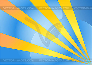 Blue background with yellow rays - vector clip art