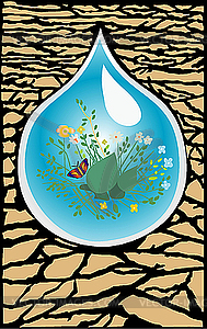 Environment in drop - vector clip art