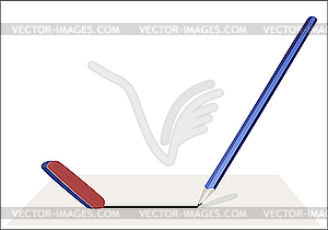 Карандаш и ластик - векторный клипарт EPS