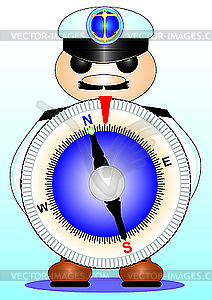 Funny compass - vector clipart