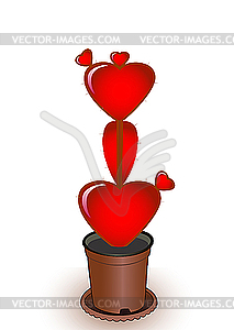 Heart cactus - color vector clipart