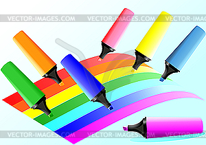 Markers and colored lines - vector clipart / vector image