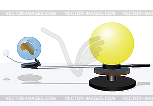 Sun and earth model - vector clip art