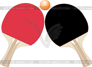 Ракетки для настольного тенниса - изображение в векторном формате