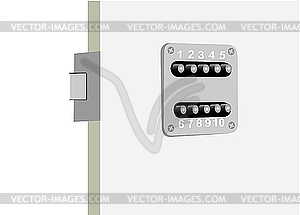 Door with the coded lock - vector image