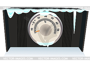 Frozen thermometer - vector image