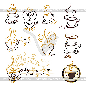 Set of coffee cup symbols - vector clip art