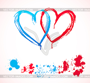 Heart stains - vector image