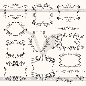 Swirls and frames - vector clip art